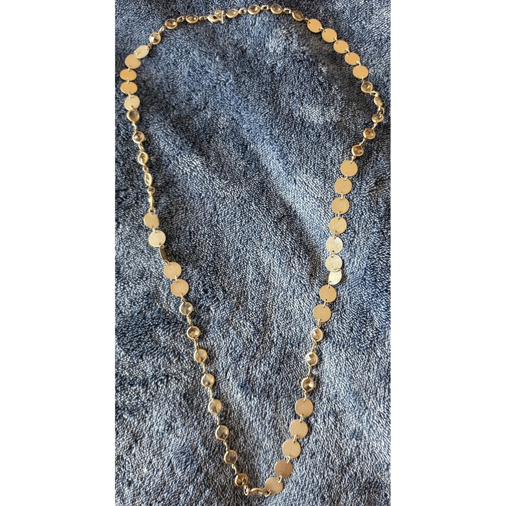 Land's End Golden Clear Long Necklace Women Statement Jewelry